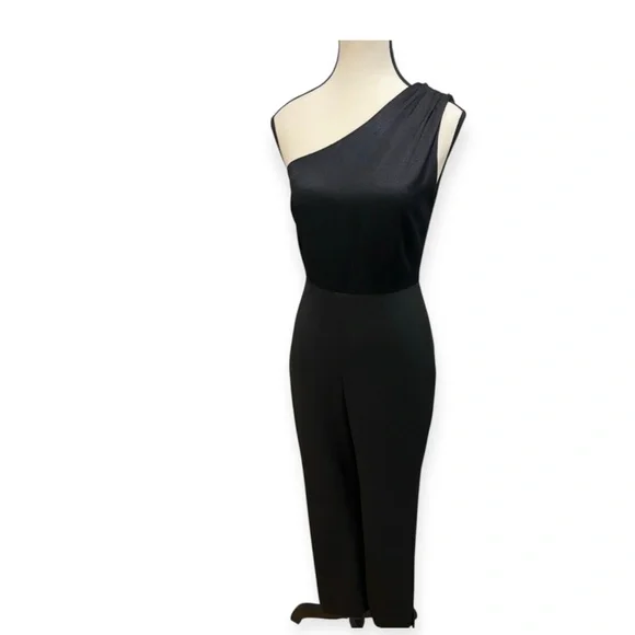 Ted Baker One Shoulder Black Jumpsuit Size 1 New With Tags $375 Retail